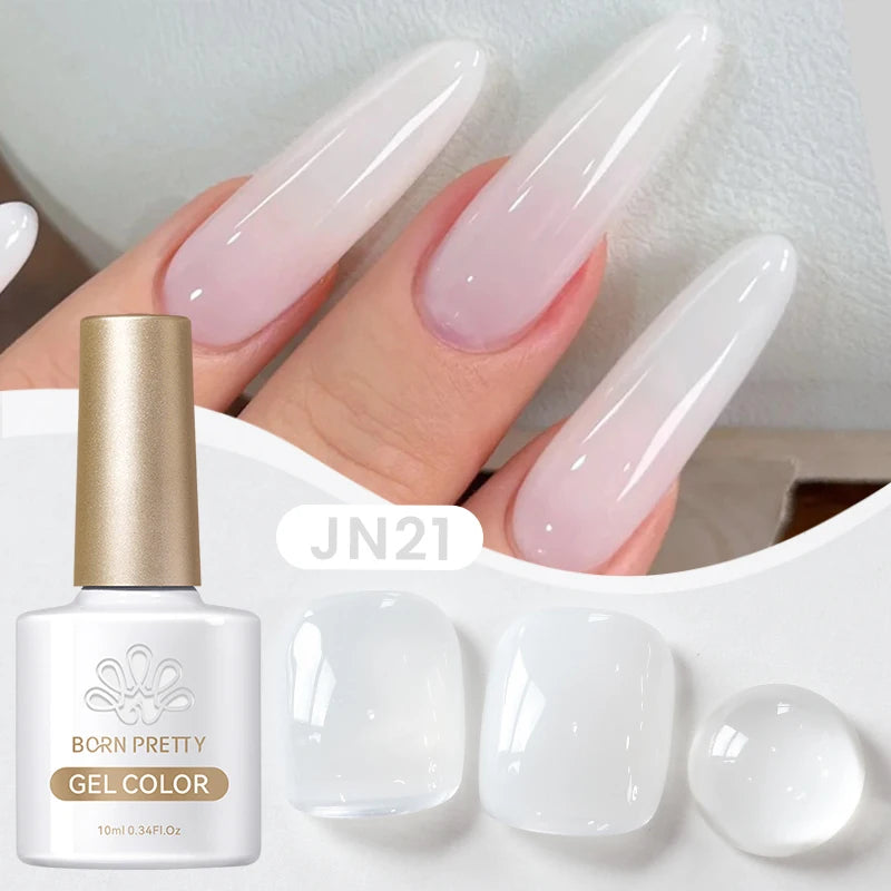 10Ml Milky Jelly White Gel Nail Polish Jelly Nude Color Long Lasting Full Cover Soak off UV LED Gel Varnish Manicure