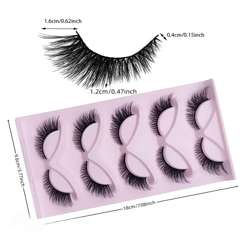5 Pairs Lashes Eyelashes Extension Cluster, Faux Mink Long Full Look Eye Bottom