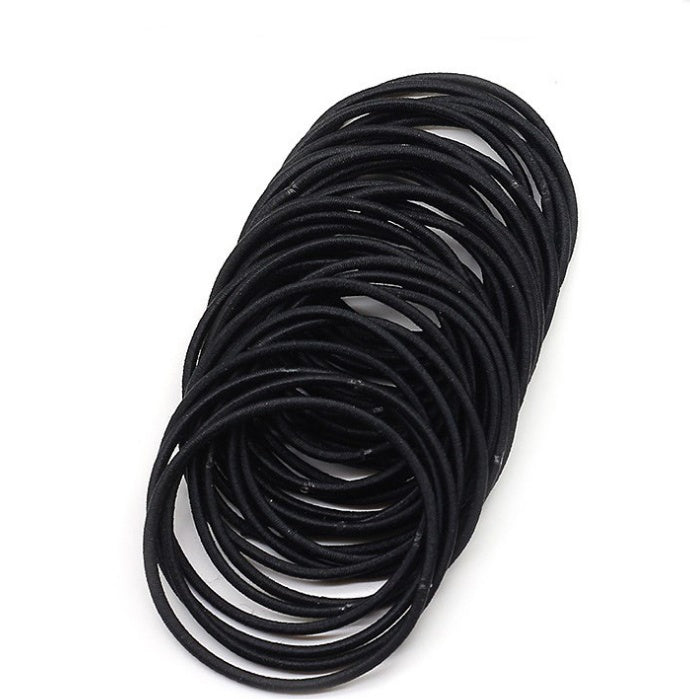 100Pcs Black Elastic Hair Bands Ponytail  Hair Styling Kids Girl Accessories Scrunchie