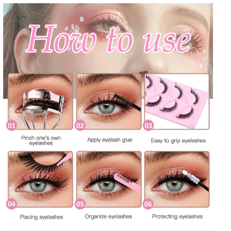 5 Pairs Lashes Eyelashes Extension Cluster, Faux Mink Long Full Look Eye Bottom