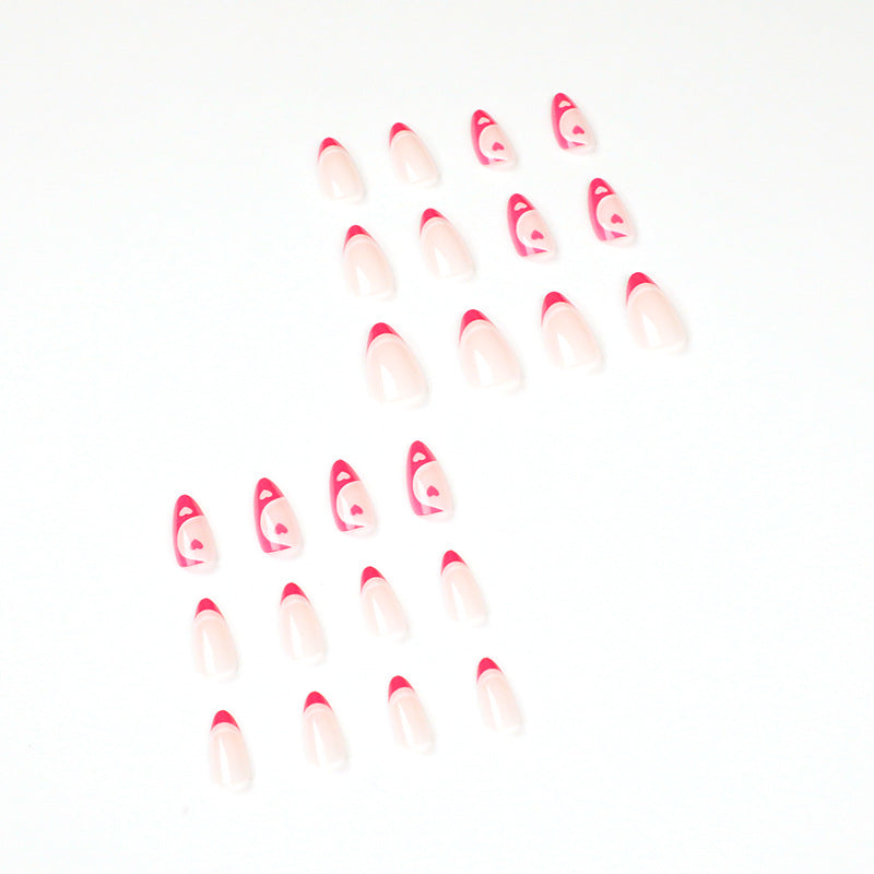 Mid-Length Press On Nails Gradient Easy Wear Franch Reusable Natural