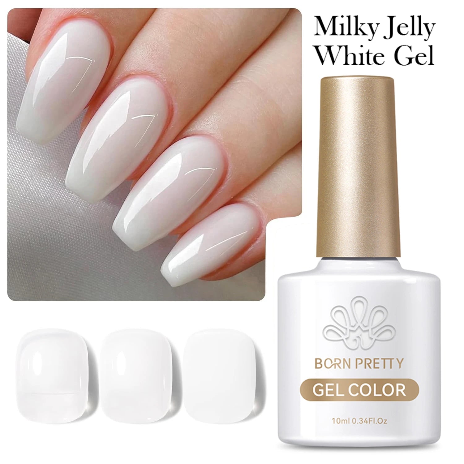 10Ml Milky Jelly White Gel Nail Polish Jelly Nude Color Long Lasting Full Cover Soak off UV LED Gel Varnish Manicure