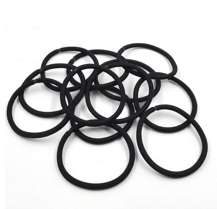 100Pcs Black Elastic Hair Bands Ponytail  Hair Styling Kids Girl Accessories Scrunchie