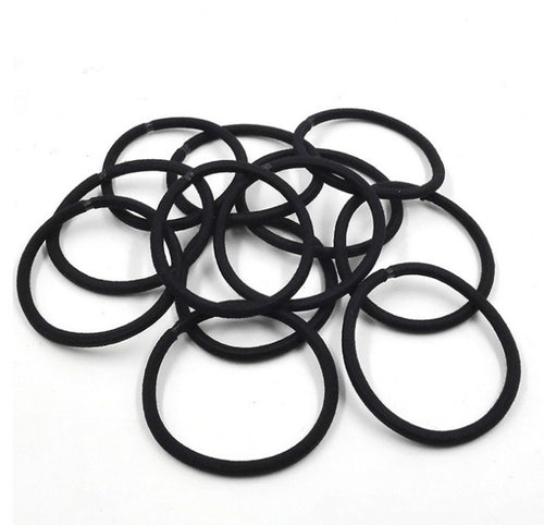 100Pcs Black Elastic Hair Bands Ponytail  Hair Styling Kids Girl Accessories Scrunchie