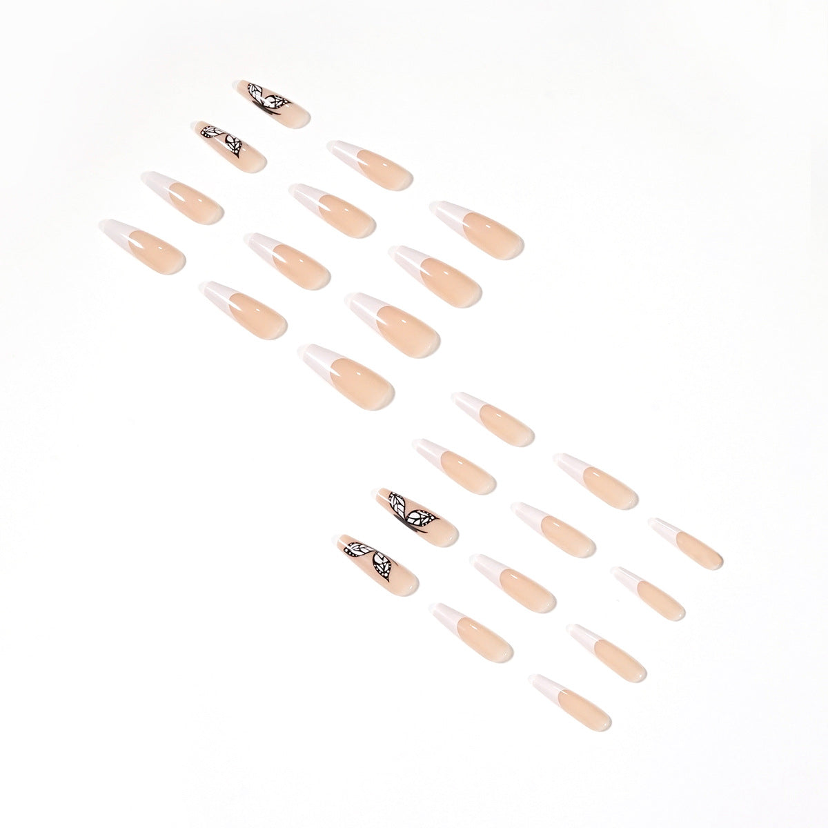 White French Butterfly  Nails Press On Nail Piece Wear Finished Nail Beauty