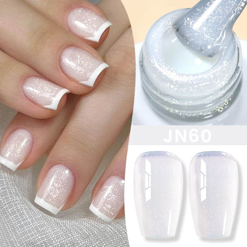 10Ml Milky Jelly White Gel Nail Polish Jelly Nude Color Long Lasting Full Cover Soak off UV LED Gel Varnish Manicure
