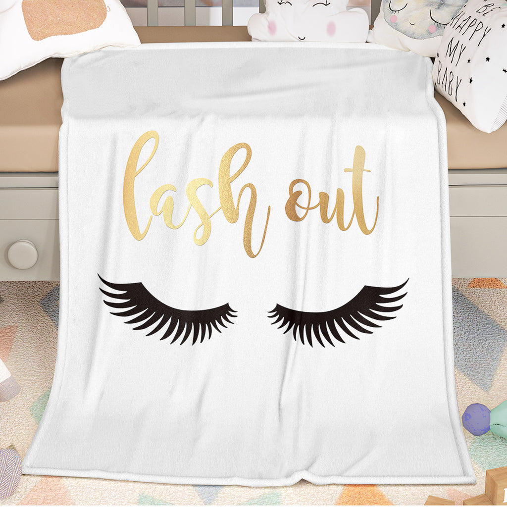 Long Eyelashes Printed Throw Blanket Plush Fluffy Flannel Fleece Blanket Soft Throws For Sofa Couch And Bed 30x40 50x60 60x80