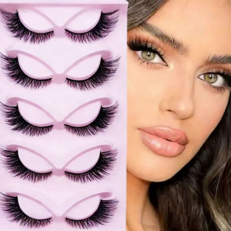5 Pairs Lashes Eyelashes Extension Cluster, Faux Mink Long Full Look Eye Bottom